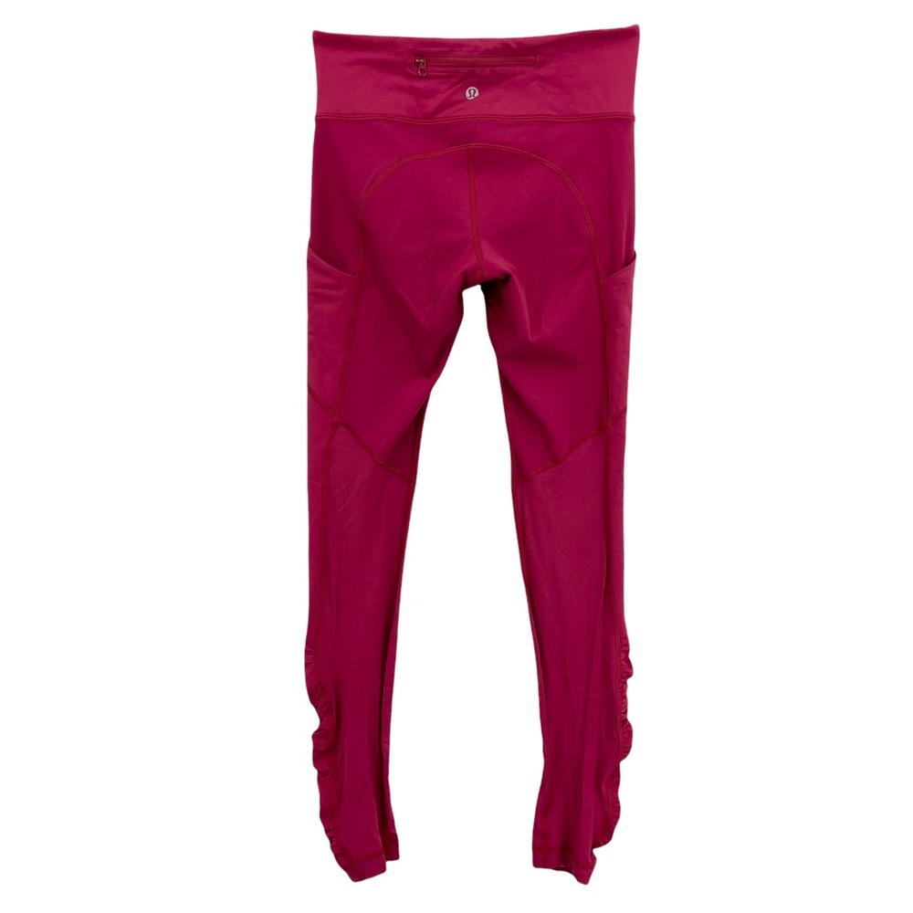 LULULEMON Red Speed Tight IV Luxtreme 30" Ruched Thigh Pockets Mesh
